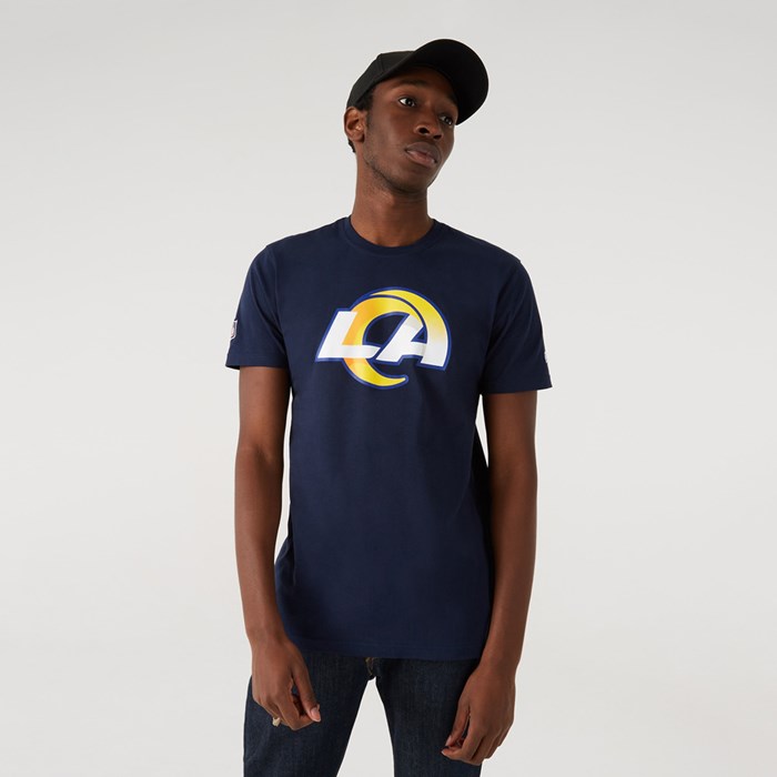 Los Angeles Rams Team Logo Miesten T-paita Sininen - New Era Vaatteet Outlet FI-906745